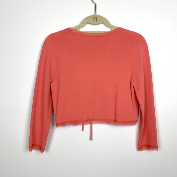 Spenser Jeremy Y2k Silk Trim Cropped Tie Cardigan - Picture 2 of 6